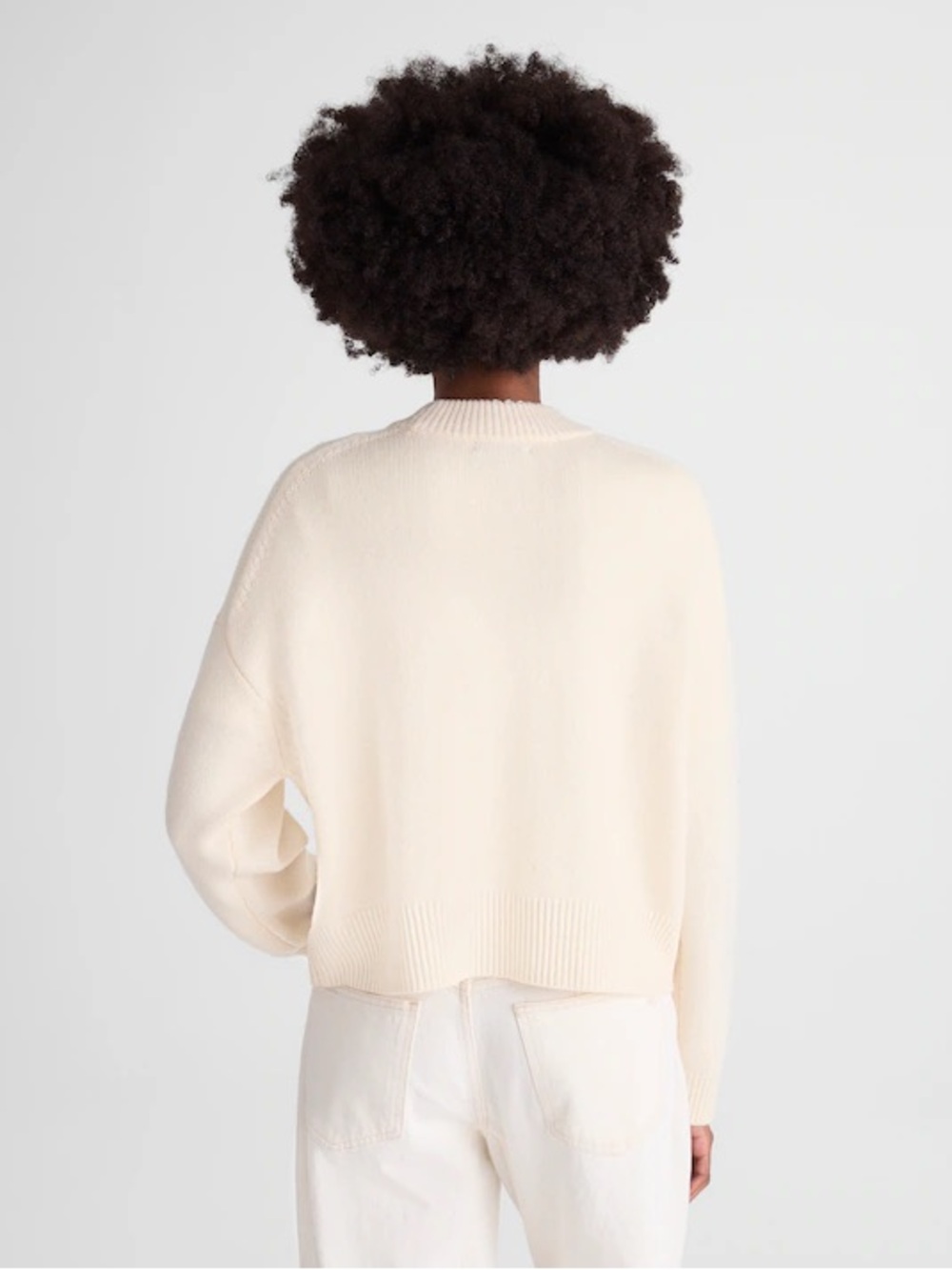 NWT Madewell Wool & Cashmere Boxy Crewneck Sweater in Heather Cloud, NT602, M - Picture 3 of 16